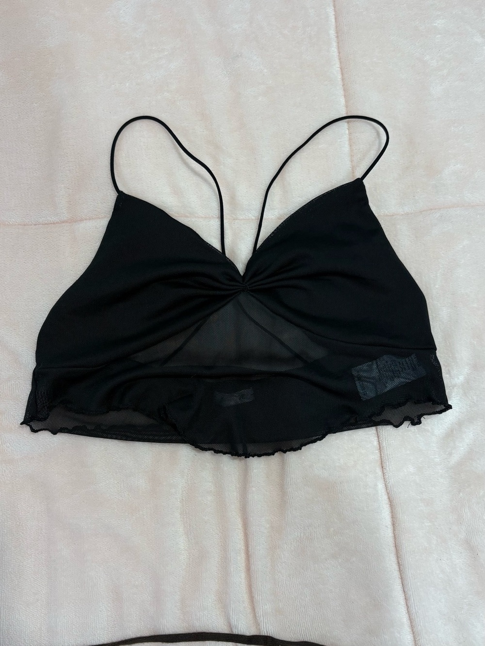 Garage Black Sheer Twist Bralette